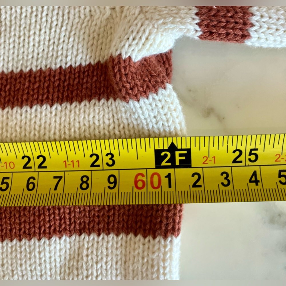BNWT KULE 100% Cotton The Finn Striped Sweater XL Bronze/Cream Sold Out Online - Picture 13 of 15